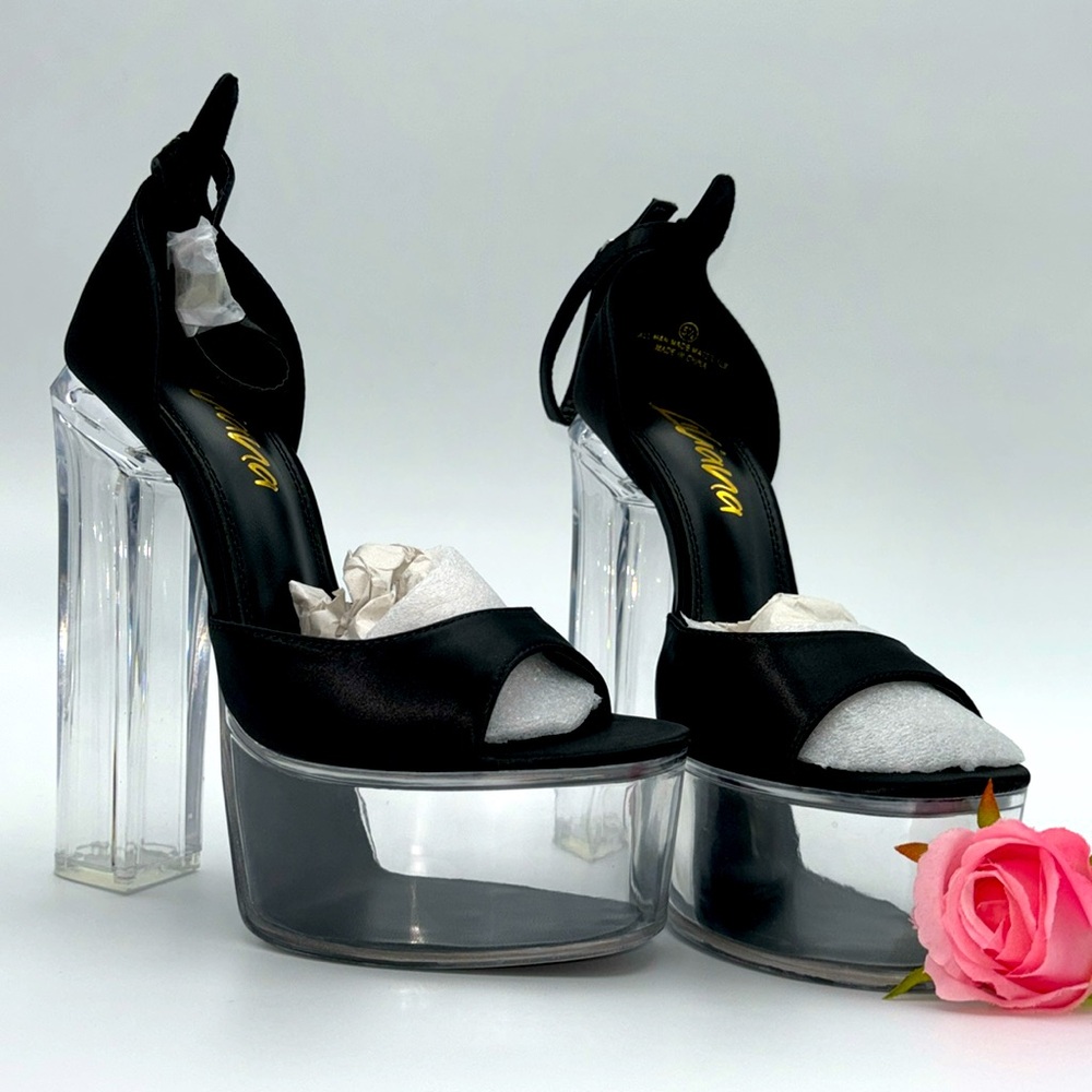 Liliana Clear Platform Block Heels